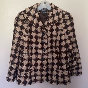 Nine West Separates Plaid Tweed Blazer